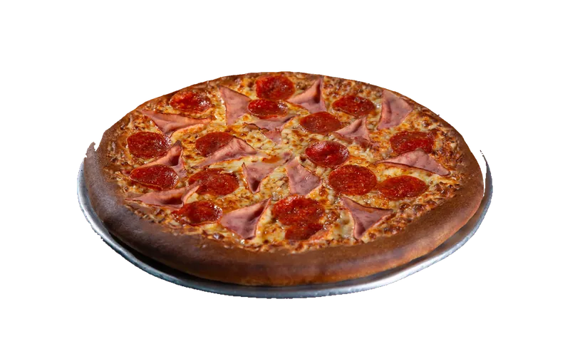 Pizza de jamón con pepperoni
